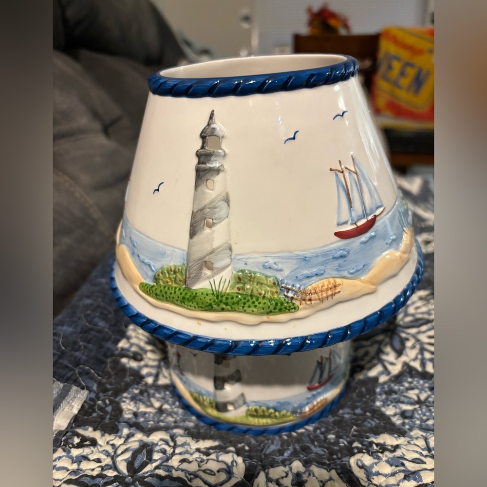 G Thanks Medium Lighthouse Candleholder and Shade